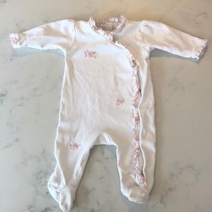 Kissy kissy rosette ruffle onesie